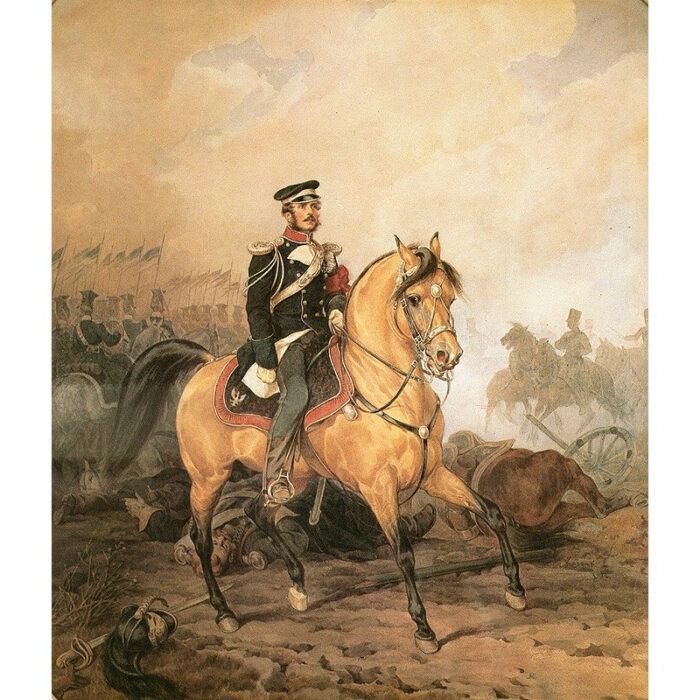 Hieronim Sanguszko w mundurze pułkownika ułanów, akwarela Juliusz Kossak, 1872 r., fot. Zbiory Muzeum Okręgowe w Tarnowie