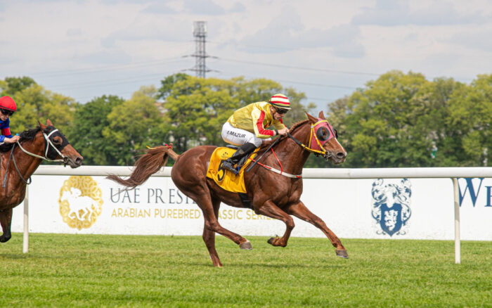 Fragnar wygrał pewnie pod Szczepanem Mazurem Nagrodę Bandosa. Fot. Tor Służewiec
